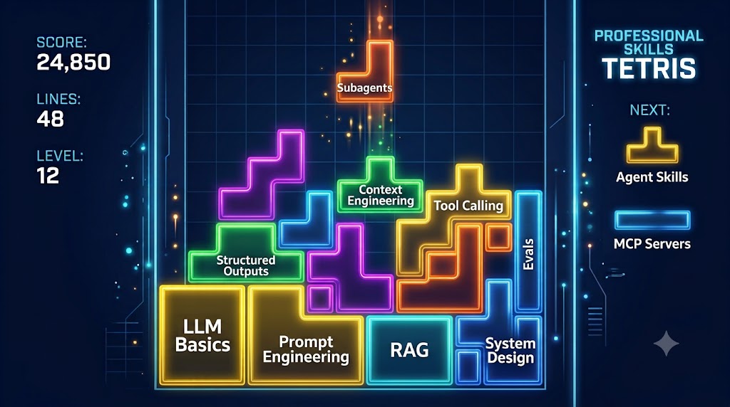 Professional Skills Tetris: the block builds itself